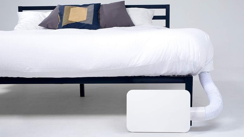 The BedJet 3 sleep system for beds, installed in the bedroom.