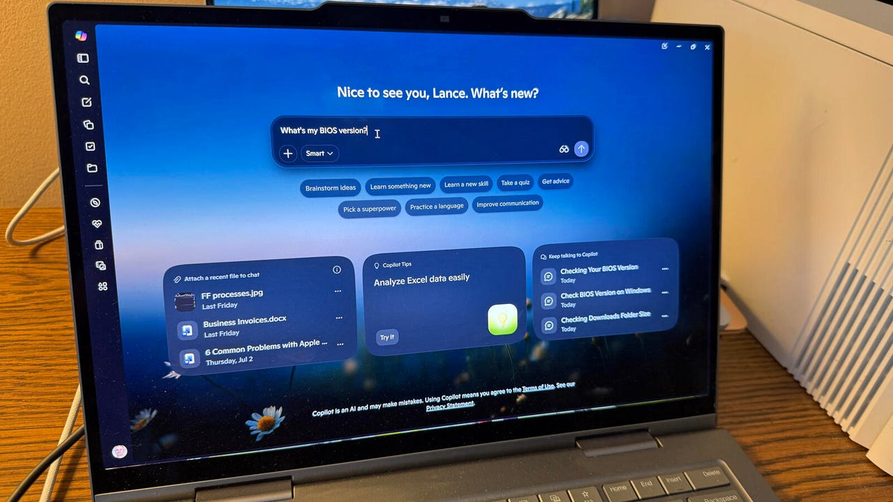 Copilot Windows app on a laptop