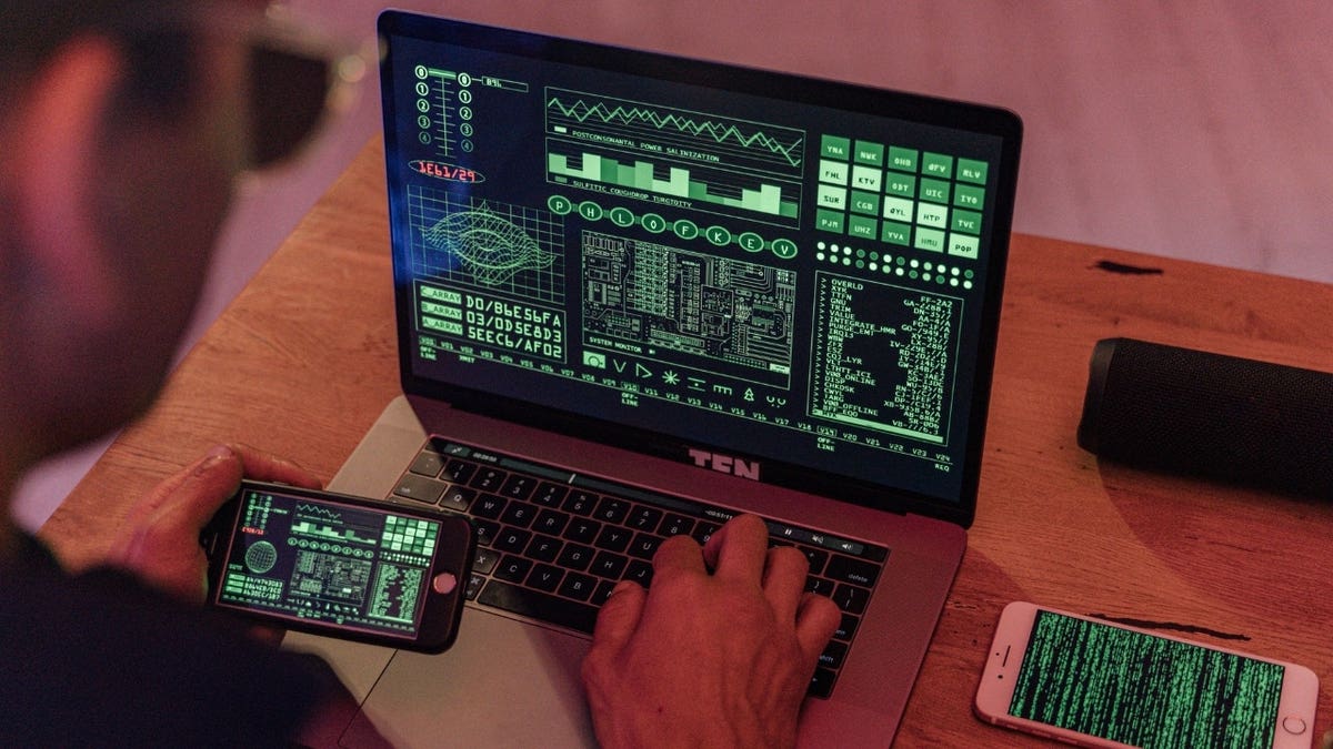 A hacker on a computer